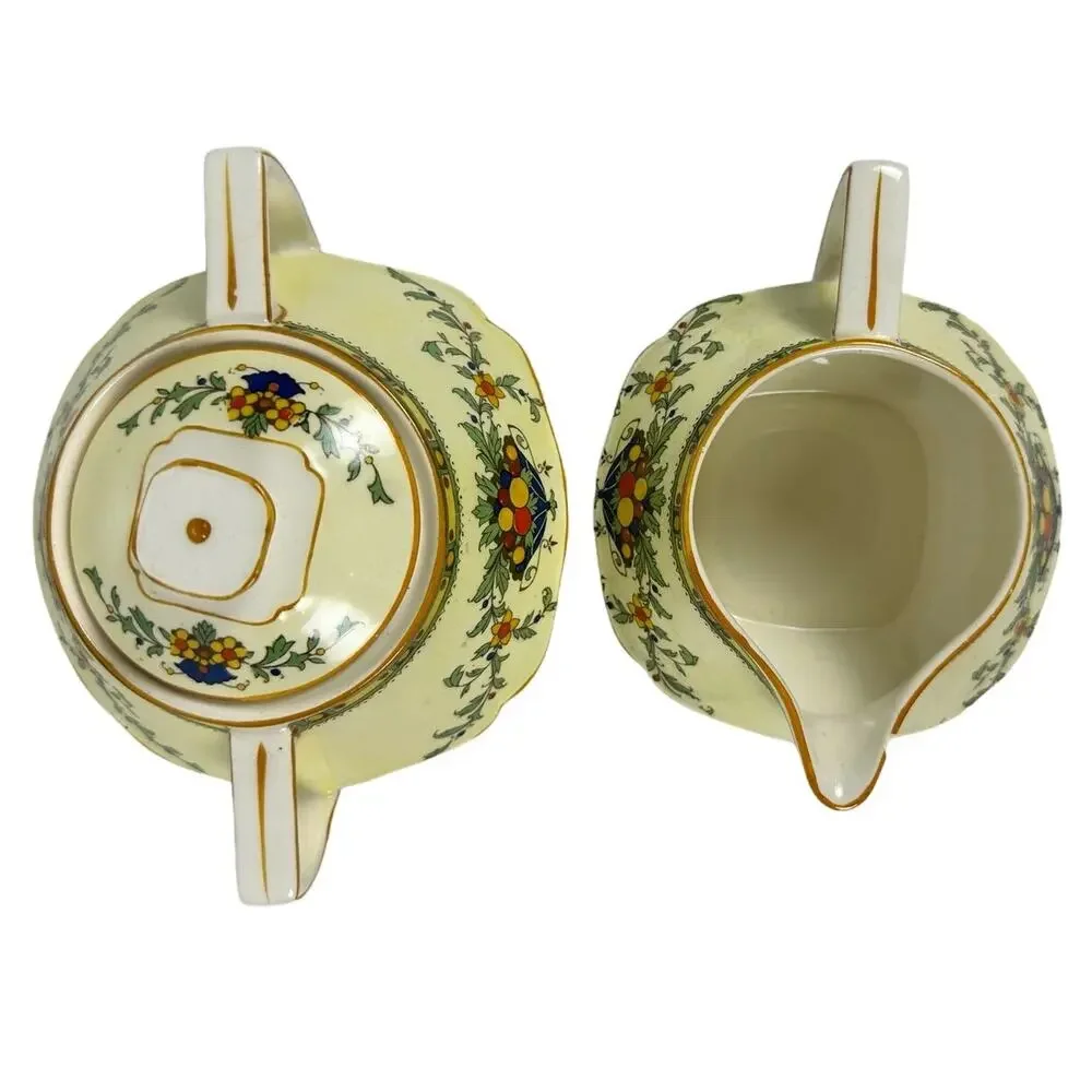 Crown Ducal Ware England 72944 Antique 1930's Creamer & Sugar Bowl w/Lid-Read!